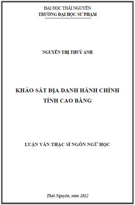 Khảo sát địa danh hành chính tỉnh Cao Bằng 1 khao sat dia danh hanh chinh tinh cao bang