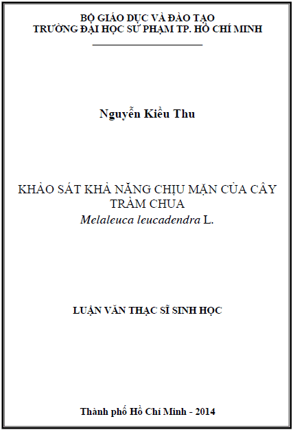 khao sat kha nang chiu man cua cay tram chua melaleuca leucadendra l
