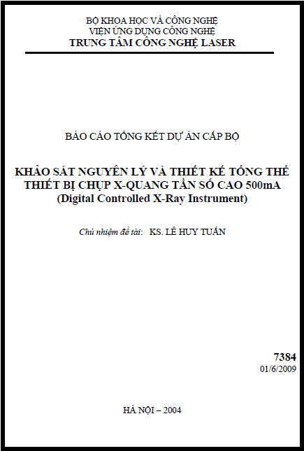 khao sat nguyen ly va thiet ke tong the thiet bi chup x quang tan so cao 500ma digital controlled x ray system