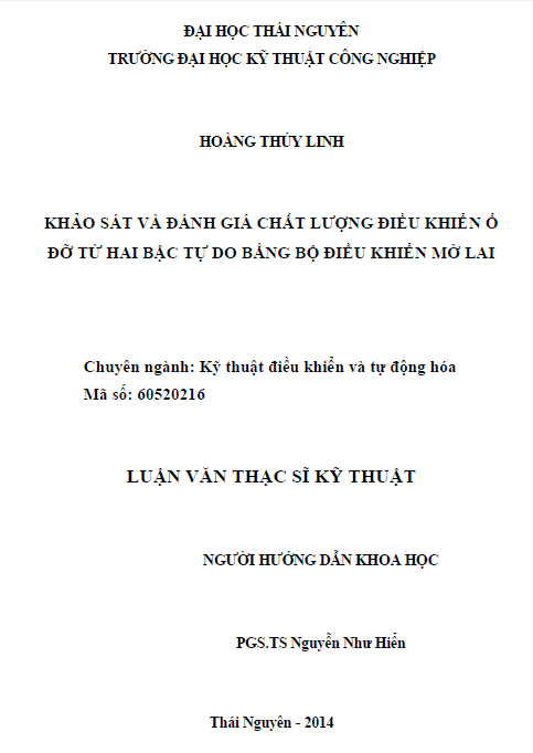 khao sat va danh gia chat luong dieu khien o do tu hai bac tu do bang bo dieu khien mo lai