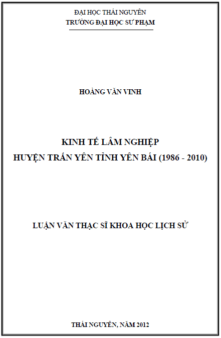 kinh te lam nghiep huyen tran yen tinh yen bai 1986 2010