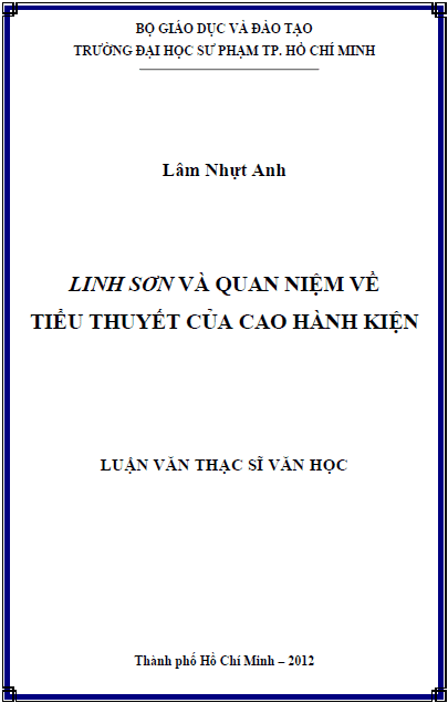 linh son va quan niem ve tieu thuyet cua cao hanh kien