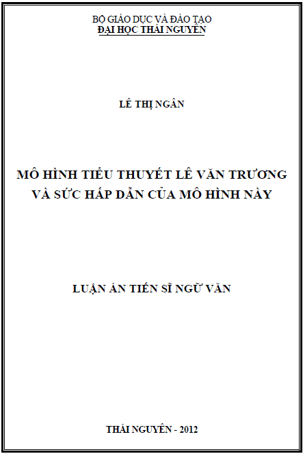 mo hinh tieu thuyet le van truong va suc hap dan cua mo hinh nay