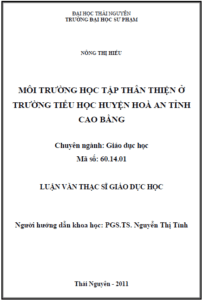 moi truong hoc tap than thien o truong tieu hoc huyen hoa an tinh cao bang