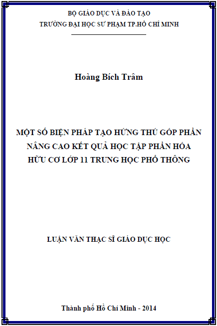 mot so bien phap tao hung thu gop phan nang cao ket qua hoc tap phan hoa huu co lop 11 trung hoc pho thong