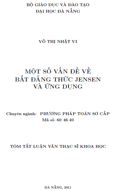 mot so van de ve bat dang thuc jensen va ung dung