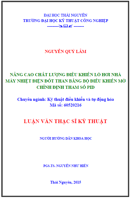nang cao chat luong dieu khien lo hoi nha may nhiet dien dot than bang bo dieu khien mo chinh dinh tham so pid