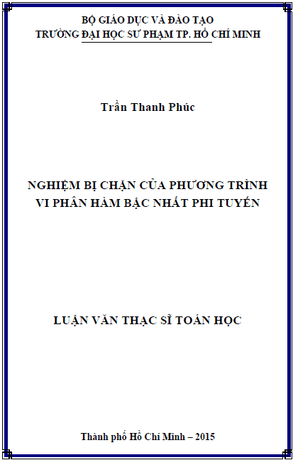 nghiem bi chan cua phuong trinh vi phan ham bac nhat phi tuyen