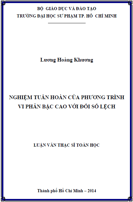 nghiem tuan hoan cua phuong trinh vi phan bac cao voi doi so lech