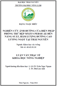 nghien cuu anh huong cua bien phap phong tru rep myzus persicae den nang suat ham luong duong cao luong ngot tai thai nguyen