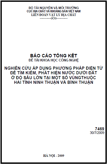 Nghiên cứu áp dụng phương pháp điện từ để tìm kiếm, phát hiện nước dưới đất ở độ sâu lớn tại một số vùng thuộc hai tỉnh Ninh Thuận và Bình Thuận 1 nghien cuu ap dung phuong phap dien tu de tim kiem phat hien nuoc duoi dat o do sau lon tai mot so vung thuoc hai tinh ninh thuan va binh thuan