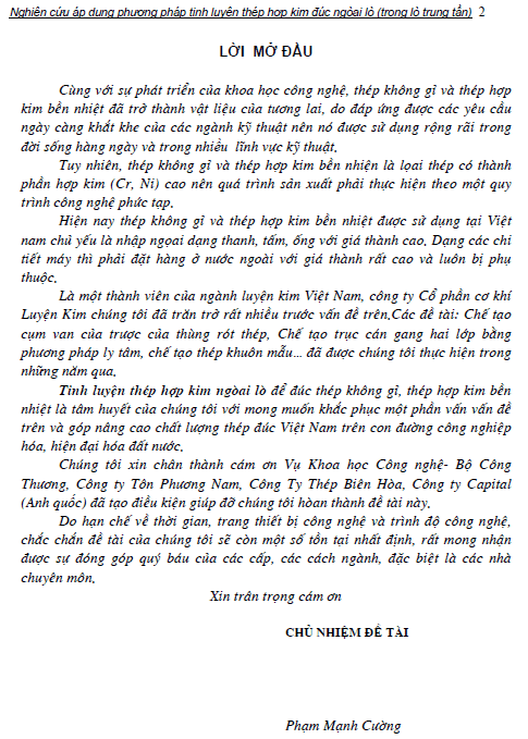 nghien cuu ap dung phuong phap tinh luyen thep hop kim duc ngoai lo