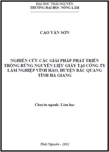 nghien cuu cac giai phap phat trien trong rung nguyen lieu giay tai cong ty lam nghiep vinh hao huyen bac quang tinh ha giang