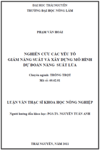 nghien cuu cac yeu to giam nang suat va xay dung mo hinh du doan nang suat lua