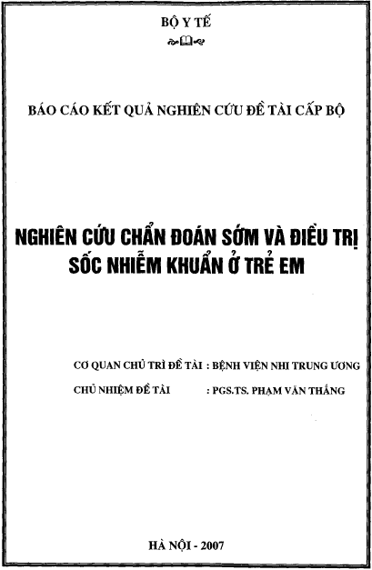 nghien cuu chan doan som va dieu tri soc nhiem khuan o tre em
