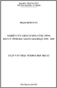 nghien cuu chat luong cuoc song dan cu tinh bac giang giai doan 1999 2009