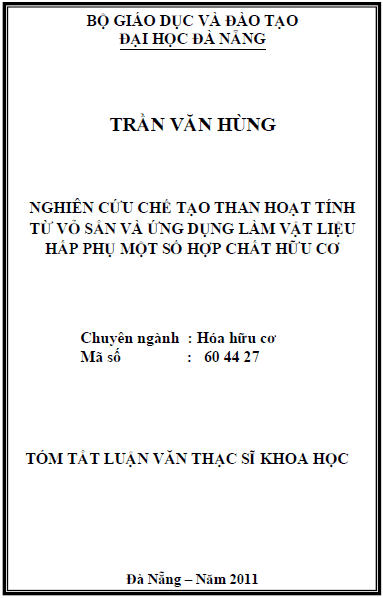 nghien cuu che tao than hoat tinh tu vo san va ung dung lam vat lieu hap phu mot so hop chat huu co