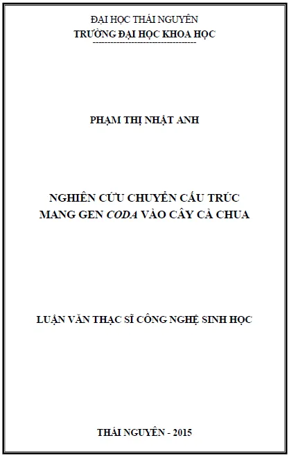 nghien cuu chuyen cau truc mang gen coda vao cay ca chua