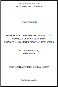 nghien cuu co so khoa hoc va thuc tien cho quan ly rung cong dong tai xa tu nang huyen yen chau tinh son la