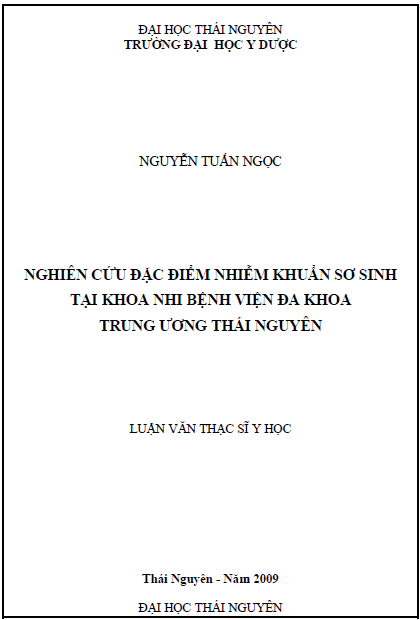 nghien cuu dac diem nhiem khuan so sinh tai khoa nhi benh vien da khoa trung uong thai nguyen
