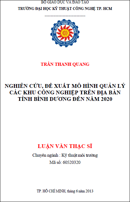 nghien cuu de xuat mo hinh quan ly cac khu cong nghiep tren dia ban tinh binh duong den nam 2020