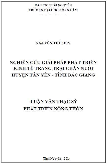 nghien cuu giai phap phat trien kinh te trang trai chan nuoi huyen tan yen tinh bac giang