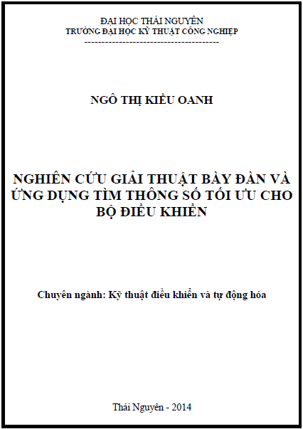 nghien cuu giai thuat bay dan va ung dung tim thong so toi uu cho bo dieu khien