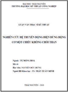nghien cuu he truyen dong dien dung dong co mot chieu khong choi than