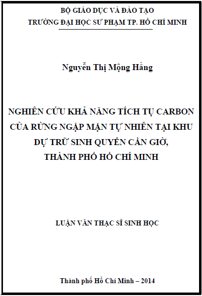 nghien cuu kha nang tich tu carbon cua rung ngap nang tu nhien tai khu du tru sinh quyen can gio thanh pho ho chi minh