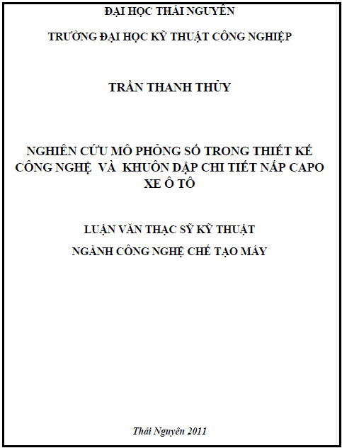 nghien cuu mo phong so trong thiet ke cong nghe va khuon dap chi tiet nap capo xe o to