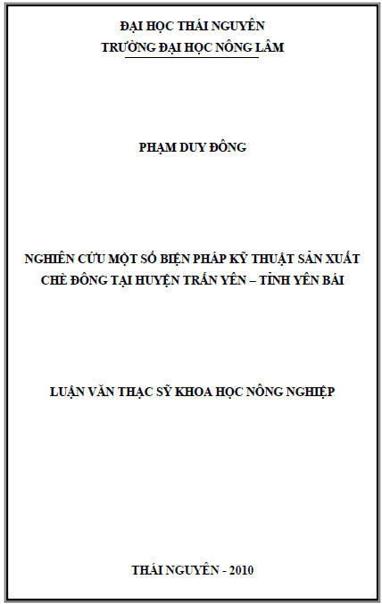 nghien cuu mot so bien phap ky thuat san xuat che dong tai huyen tran yen tinh yen bai