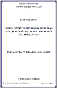 nghien cuu mot so bien phap ky thuat tham canh lac tren dat mot vu lua tai huyen huu lung tinh lang son