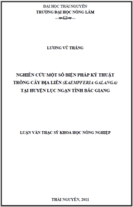 nghien cuu mot so bien phap ky thuat trong cay dia lien kaempferia galanga tai huyen luc ngan tinh bac giang
