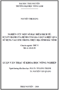 nghien cuu mot so dac diem dich te su luu hanh cua benh cum gia cam va hieu qua su dung vaccine trong thuc dia tinh bac ninh