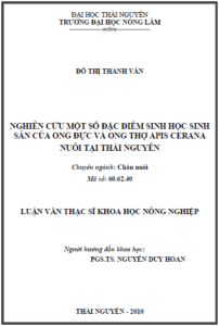 nghien cuu mot so dac diem sinh hoc sinh san cua ong duc va ong tho apis cerana nuoi tai thai nguyen