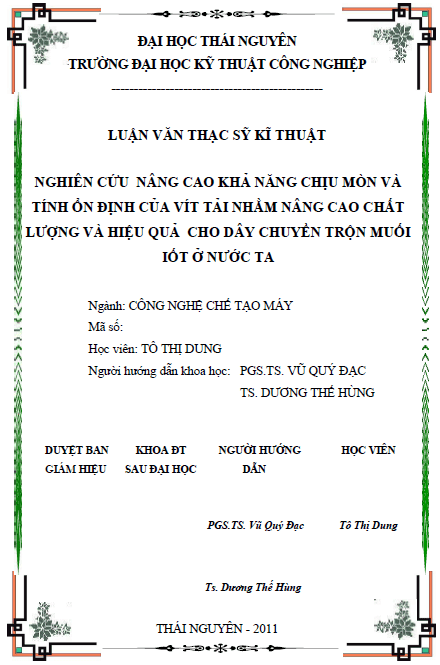 nghien cuu nang cao kha nang chiu mon va tinh on dinh cua vit tai nham nang cao chat luong va hieu qua cho day chuyen tron muoi iot o nuoc ta