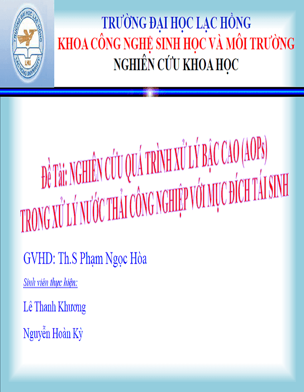 nghien cuu qua trinh xu ly bac cao aops trong xu ly nuoc thai cong nghiep voi muc dich tai sinh