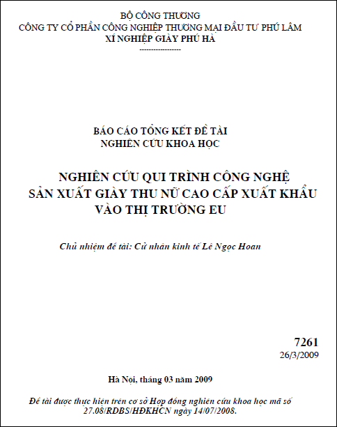 nghien cuu qui trinh cong nghe san xuat giay thu nu cao cap xuat khau vao thi truong eu
