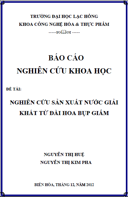 nghien cuu san xuat nuoc giai khat tu dai hoa bup giam