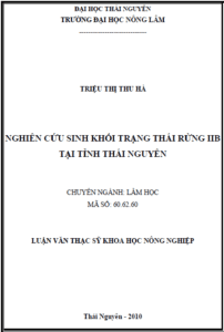 nghien cuu sinh khoi trang thai rung iib tai tinh thai nguyen