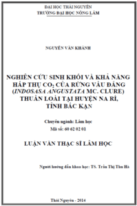 nghien cuu sinh khoi va kha nang hap thu co2 cua rung vau dang indosasa angustata mc clure thuan loai tai huyen na ri tinh bac kan