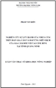 nghien cuu su luu hanh cua virus cum tren dan gia cam va dap ung mien dich cua gia cam doi voi vaccine h5n1 tai tinh quang ninh