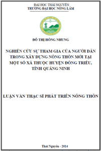 nghien cuu su tham gia cua nguoi dan trong xay dung nong thon moi tai mot so xa thuoc huyen dong trieu tinh quang ninh