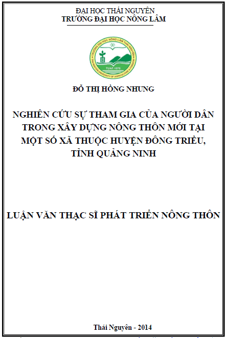 nghien cuu su tham gia cua nguoi dan trong xay dung nong thon moi tai mot so xa thuoc huyen dong trieu tinh quang ninh