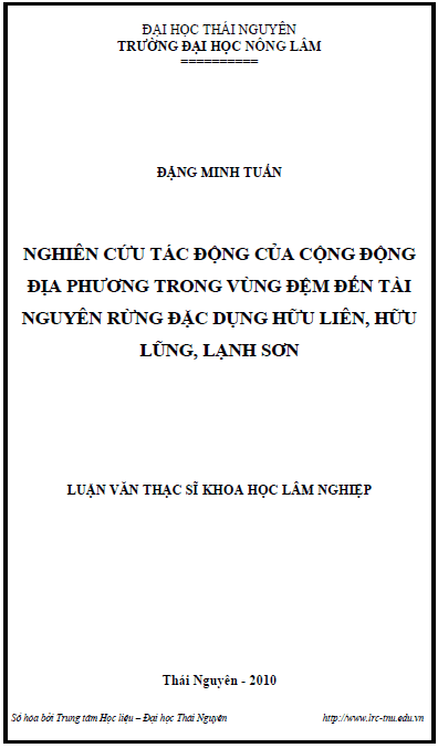 nghien cuu tac dong cua cong dong dia phuong trong vung dem den tai nguyen rung rung dac dung huu lien huu lung lang son