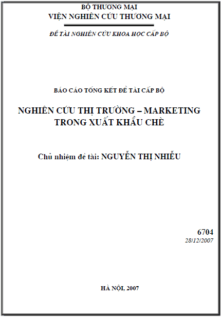 nghien cuu thi truong marketing trong xuat khau che