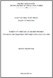 nghien cuu thiet ke cac bo bien doi dien ung dung cho tram phat thuy dien cong suat cuc nho