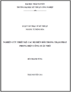 nghien cuu thiet ke cac bo bien doi trong tram phat phong dien cong suat nho