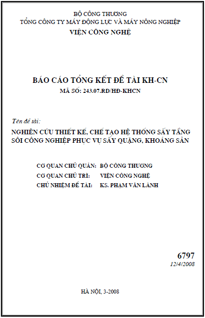 nghien cuu thiet ke che tao he thong say tang soi cong nghiep phuc vu say quang khoang san