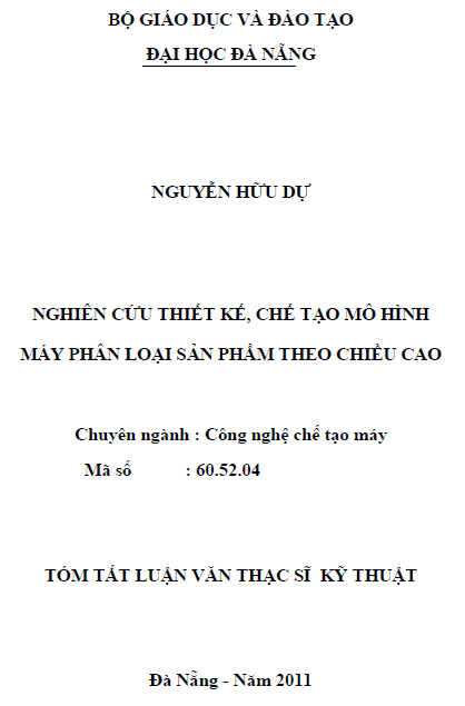 nghien cuu thiet ke che tao mo hinh may phan loai san pham theo chieu cao